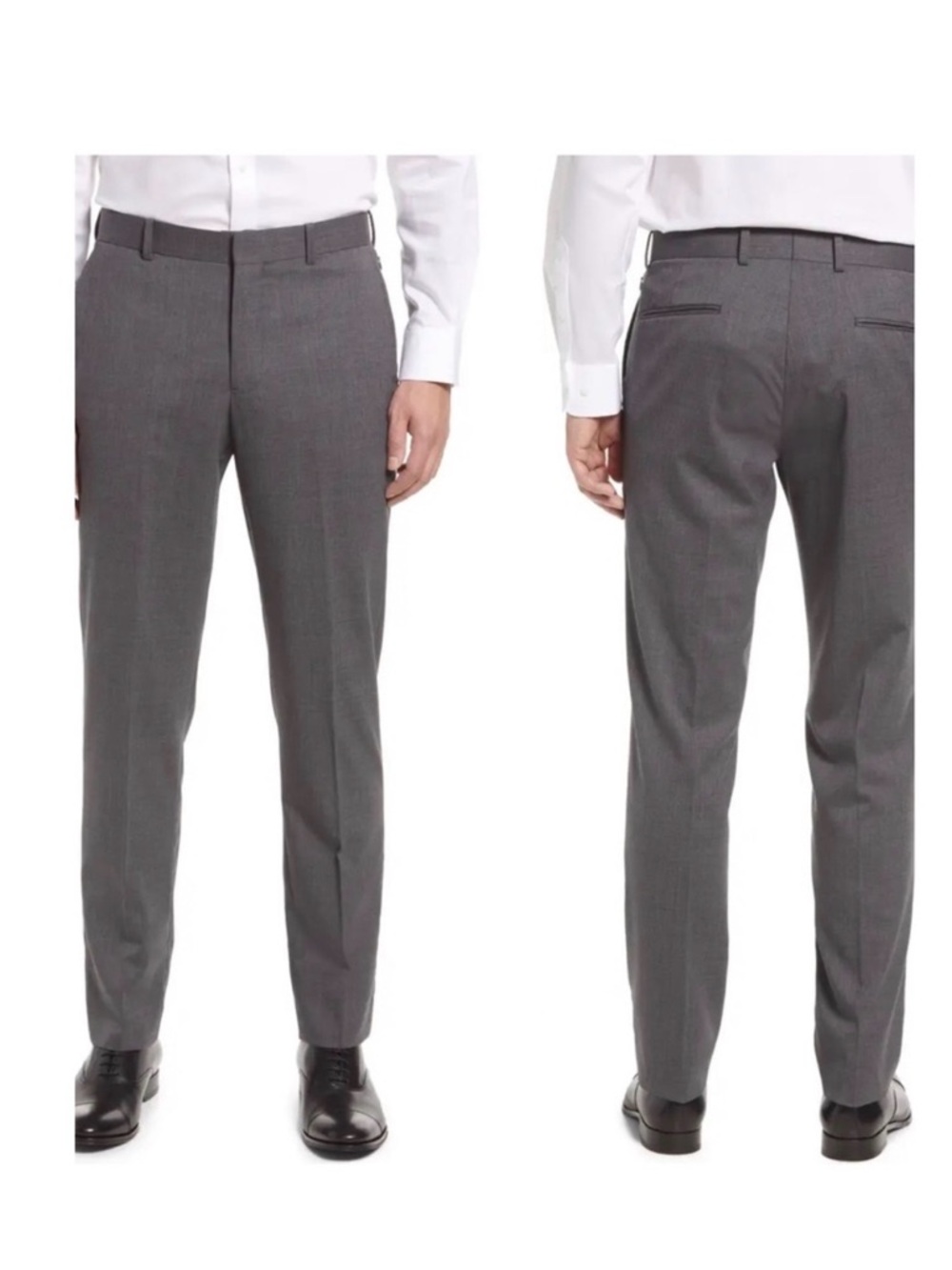 NORDSTROM Men’s Tech-Smart Trim Fit Gray Dress Pant 38x32